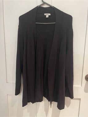 Croft &Barrow Black Open-Front Women's Cardigan Sweater Womens 2X